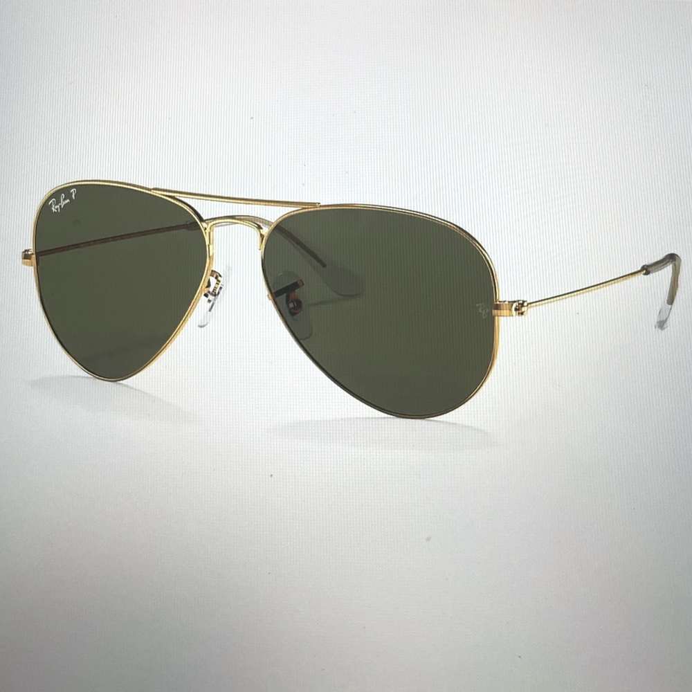 NEW-Ray-ban 58mm aviator classic - frame:gold/polarized green classic lenses
